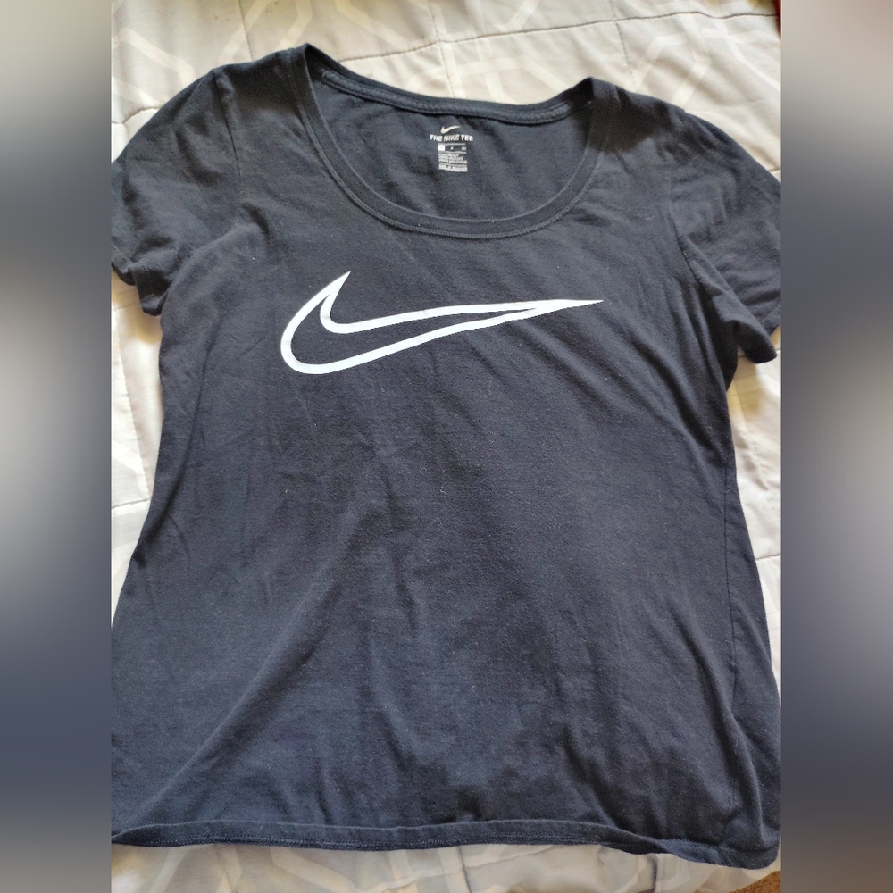 Nike Black Tee with White Swoosh